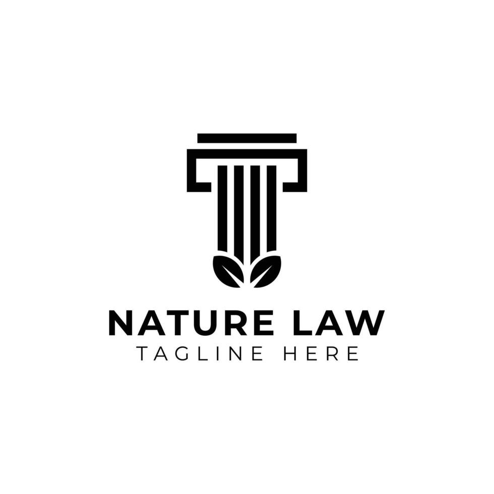 Creative minimal nature law Logo design template vector