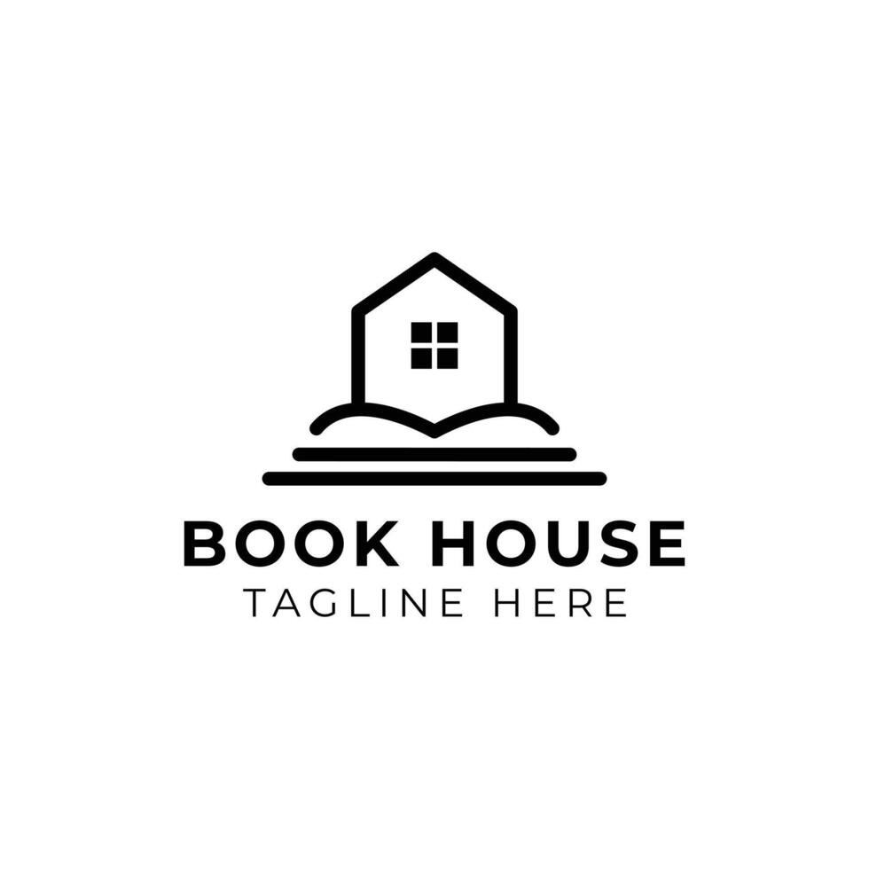 Creative minimal book house Logo design template vector