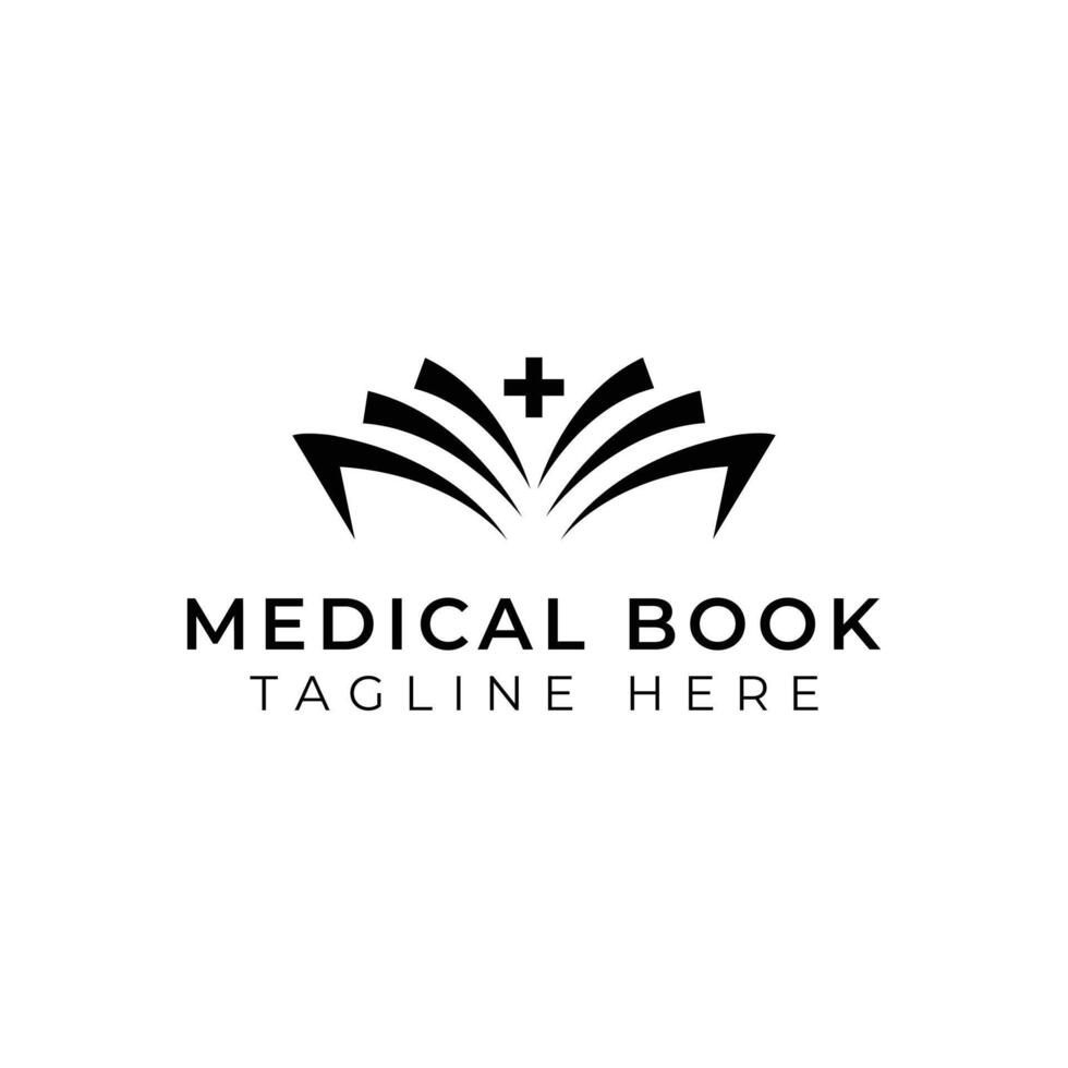 Creative minimal medical book Logo design template vector