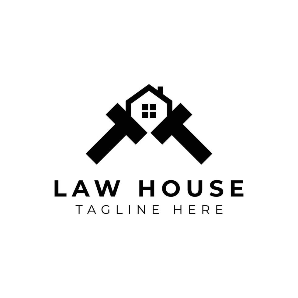 Creative minimal law house Logo design template vector
