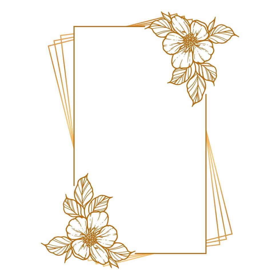 Flower frame with leaves vector