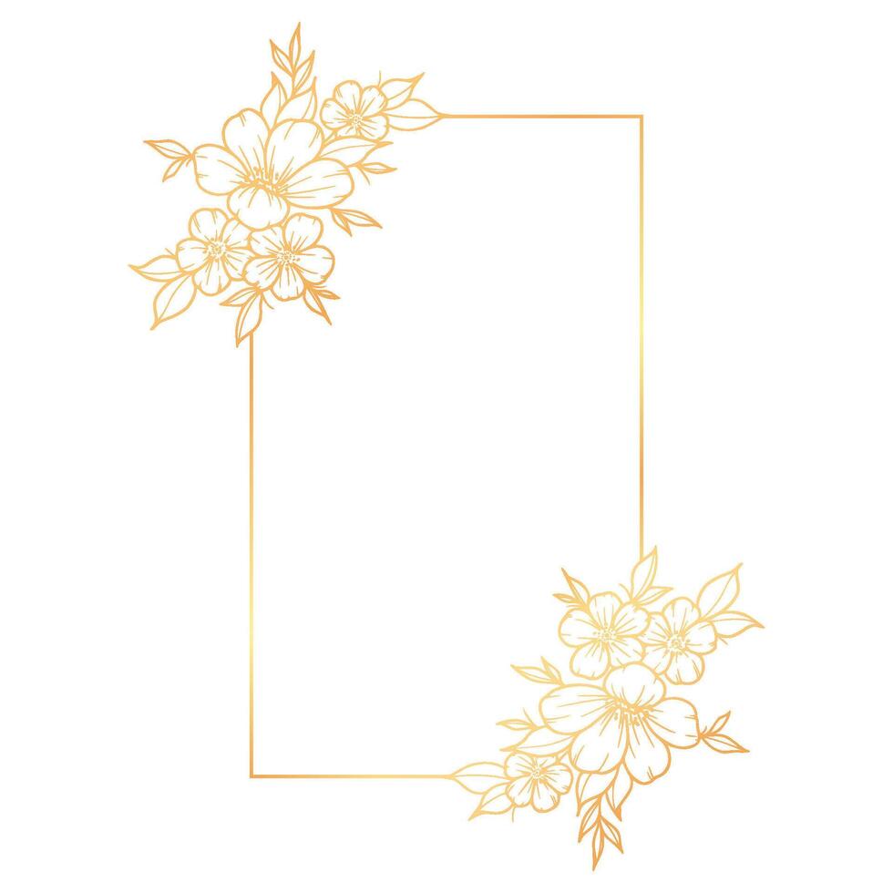 A flower border with a square frame vector