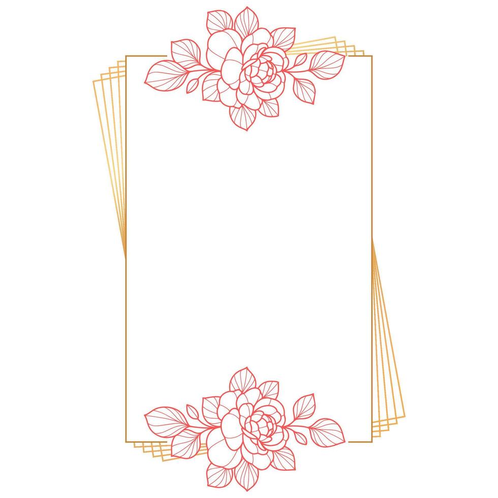 A flower frame with a red border vector
