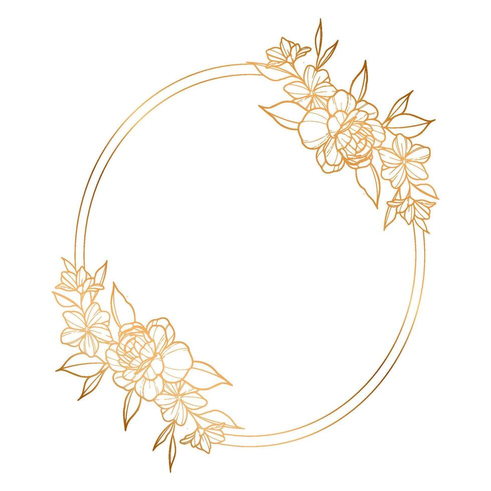 A round frame with flowers on it vector