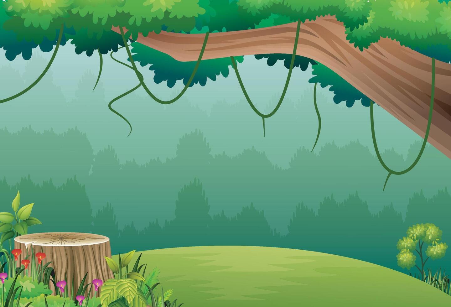 Nature landscape background with tree vector