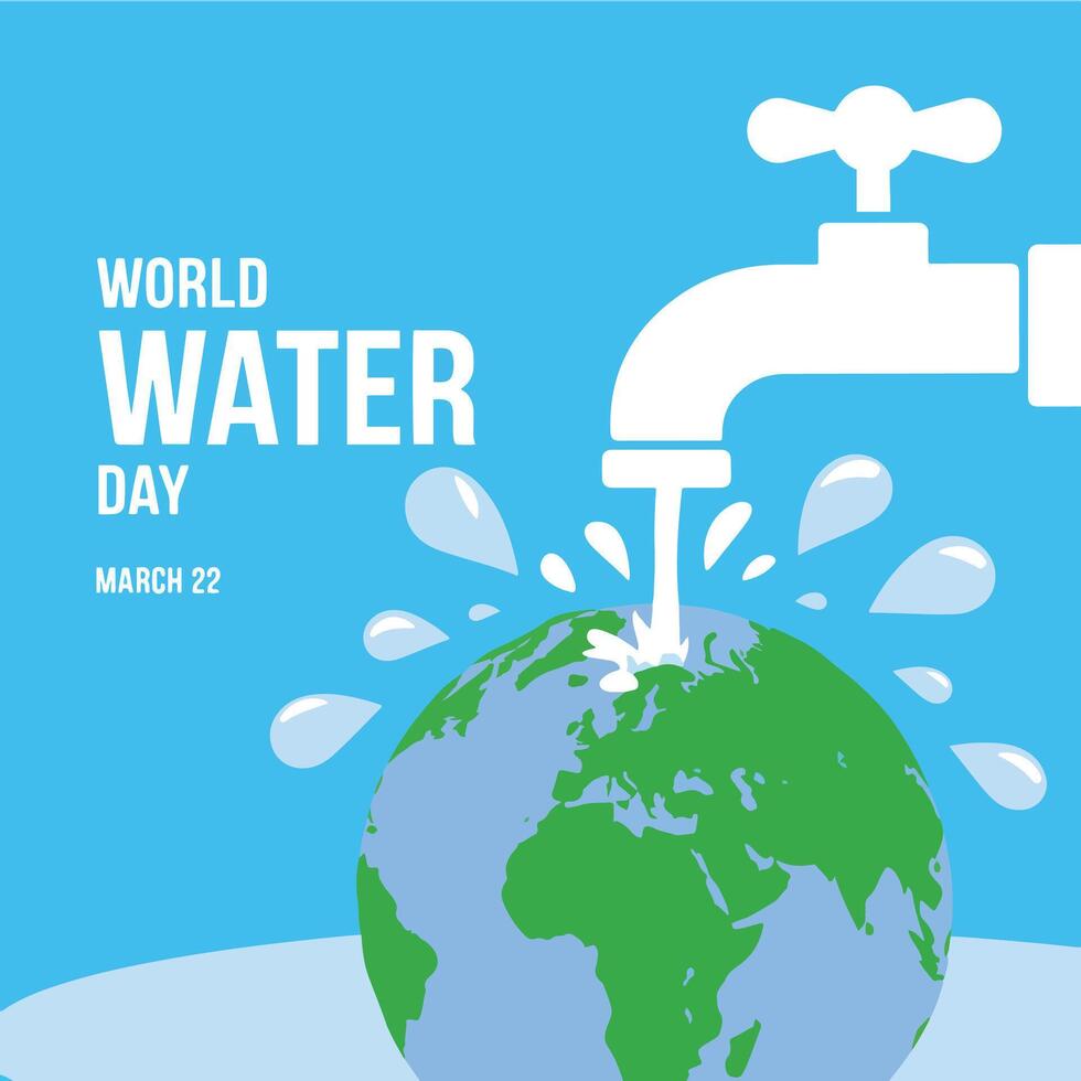 World Water Day greeting. Perfect for raising awareness about water conservation and promoting save-the-water events. Ideal for banners, posters, and environmental campaigns. vector