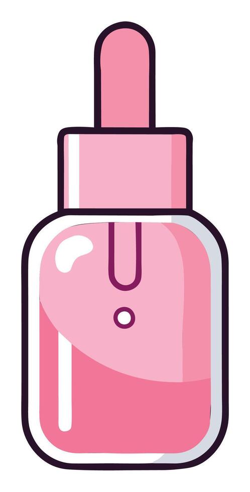 Face serum cosmetic product in pink jar sticker isolated on thr white background vector