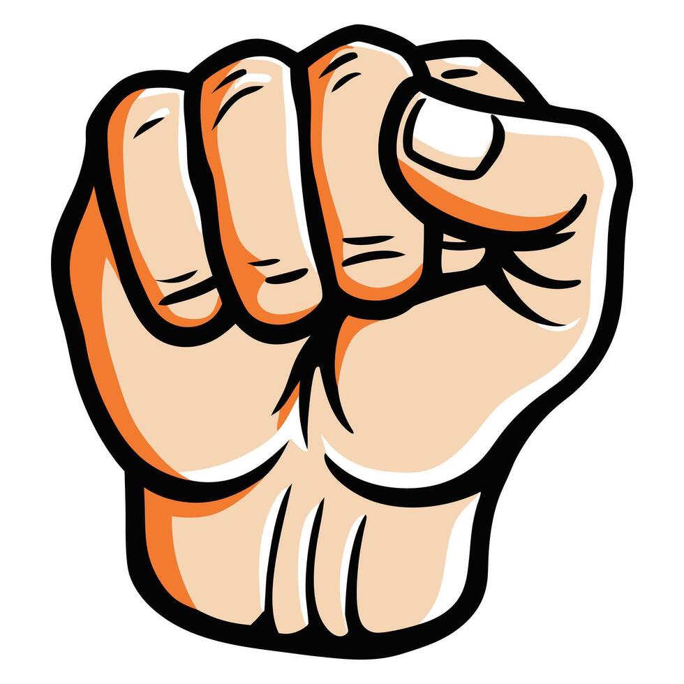 Strong Hand Fist Power Cartoon Graphic Design Illustration vector