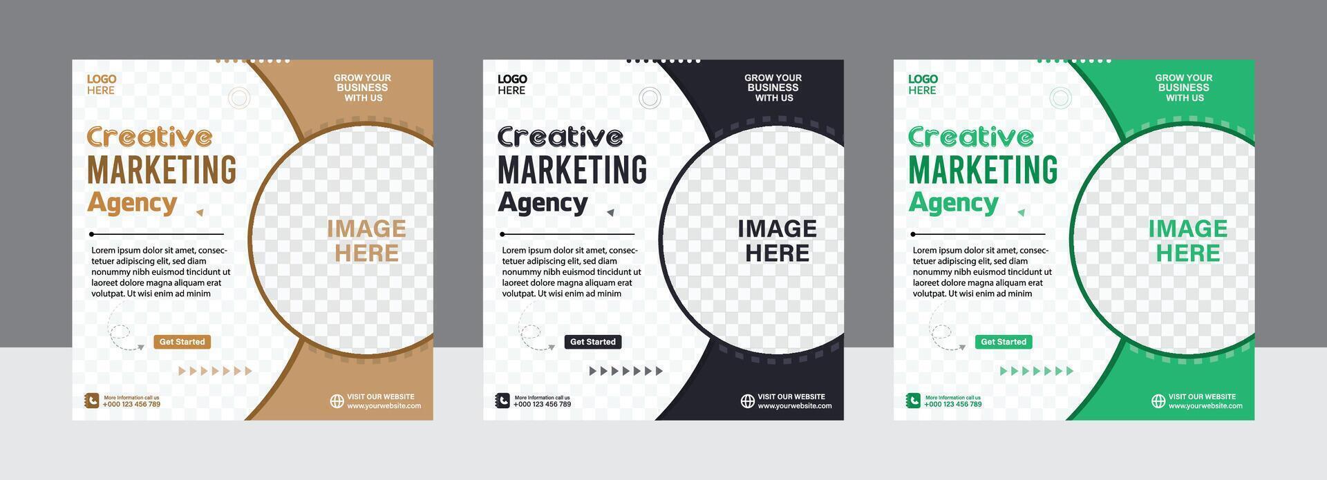 Digital marketing agency and corporate live streaming social media post square web banner template vector