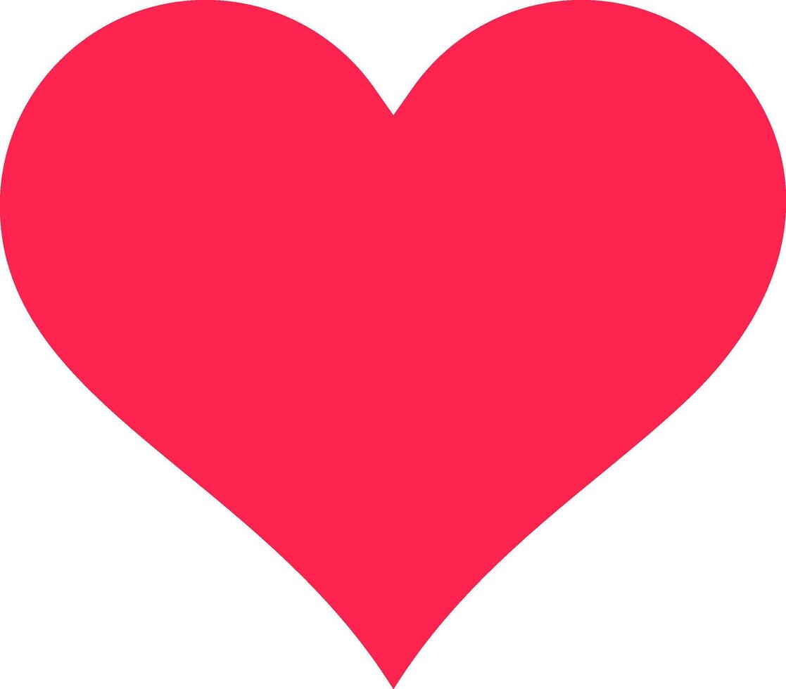 Classic red heart shape representing love, affection, romance, valentine's day, healthcare, cardiology and emotions, isolated on white background vector