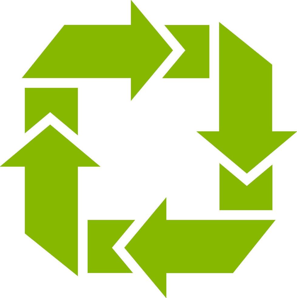 enclavamiento verde flechas crear un visual representación de un continuo bucle, simbolizando reciclaje, circular economía, y sostenible practicas vector