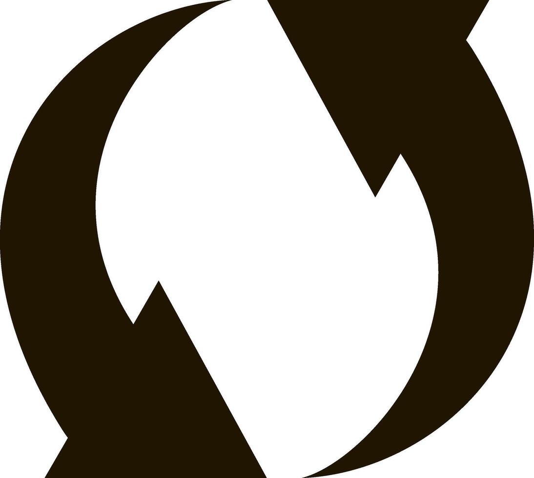circular economía concepto, dos negro flechas giratorio y formando un circulo en un blanco fondo, representando el concepto de reciclaje, reutilizar y residuos reducción vector