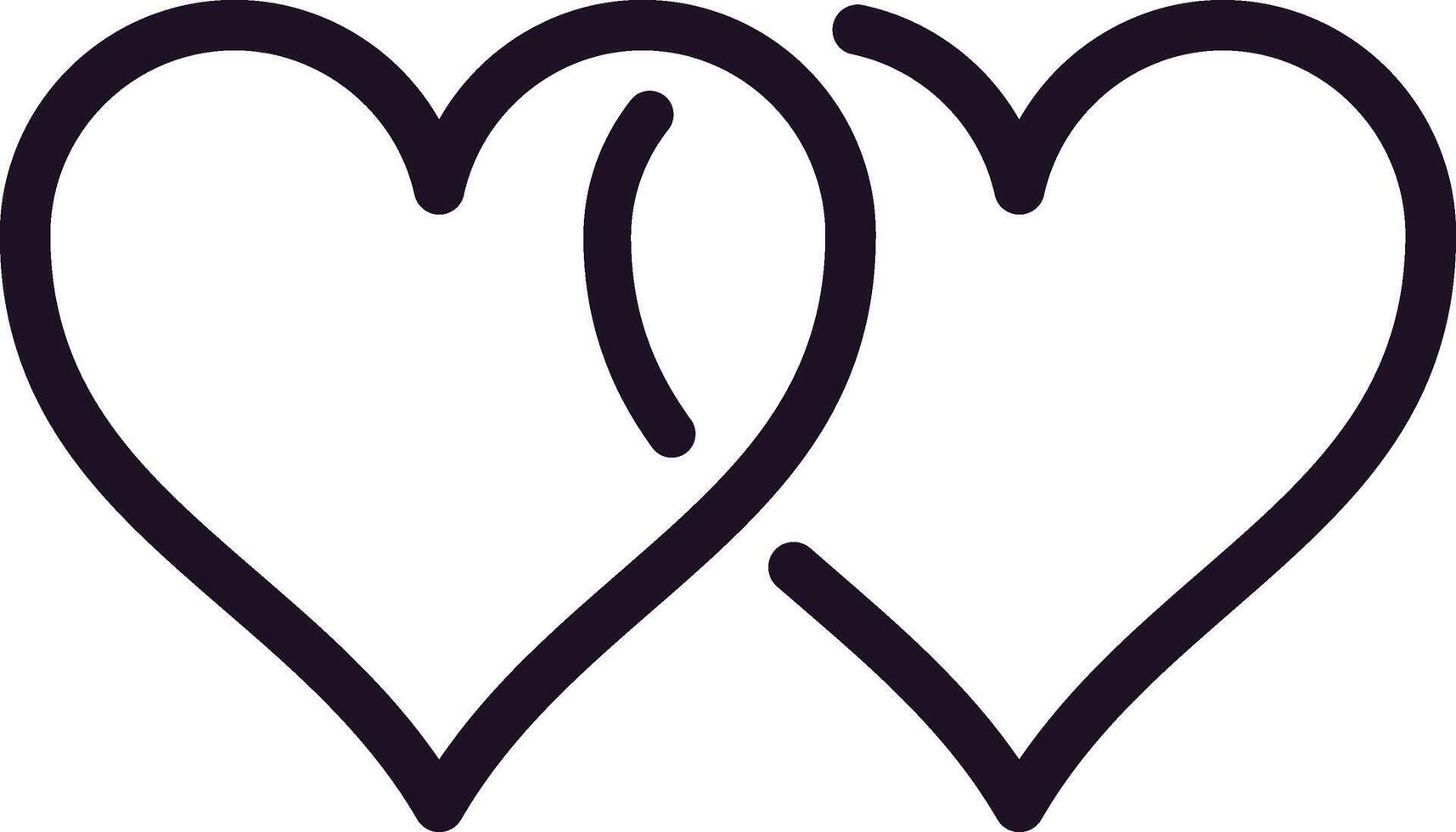 Two intertwined hearts creating a beautiful symbol of love, connection, and togetherness, ideal for celebrating Valentine's Day or any romantic occasion filled with passion vector