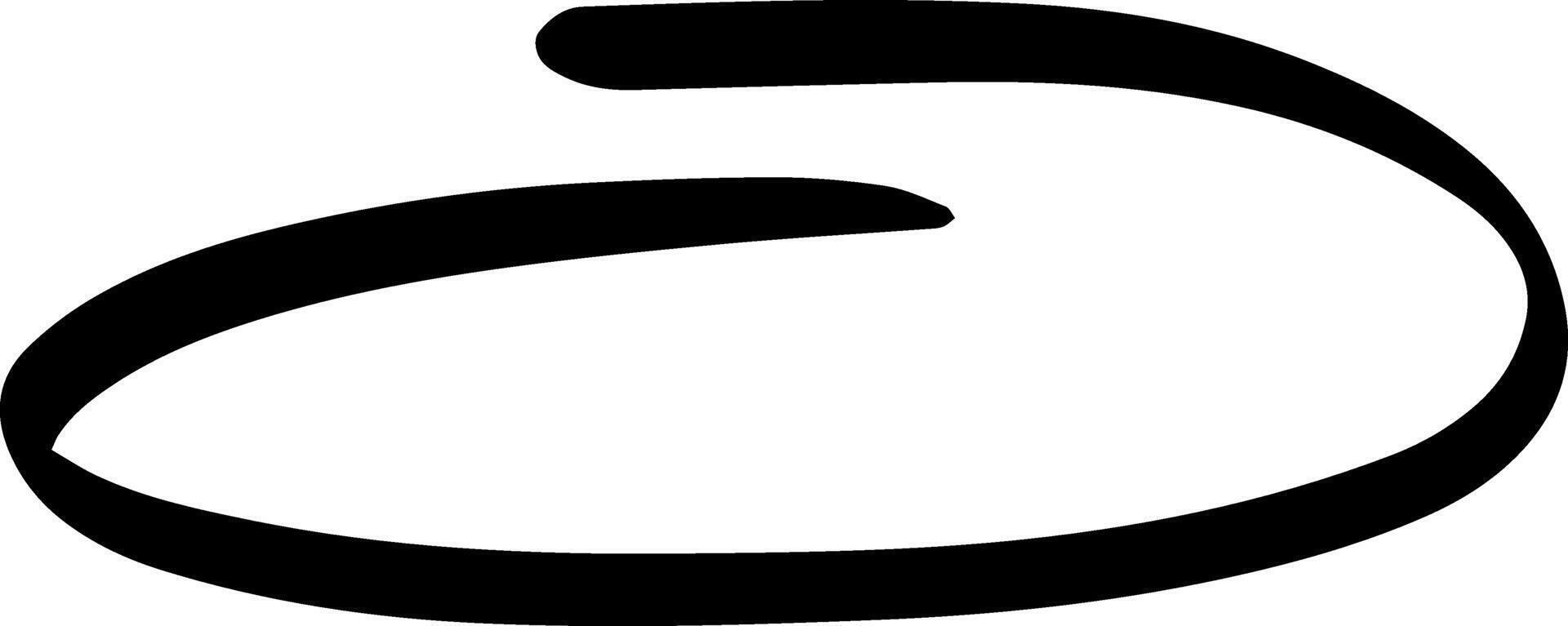Hand drawn, imperfect circle highlighting important text in a document, adding emphasis to a key concept and drawing attention to essential information for effective communication vector