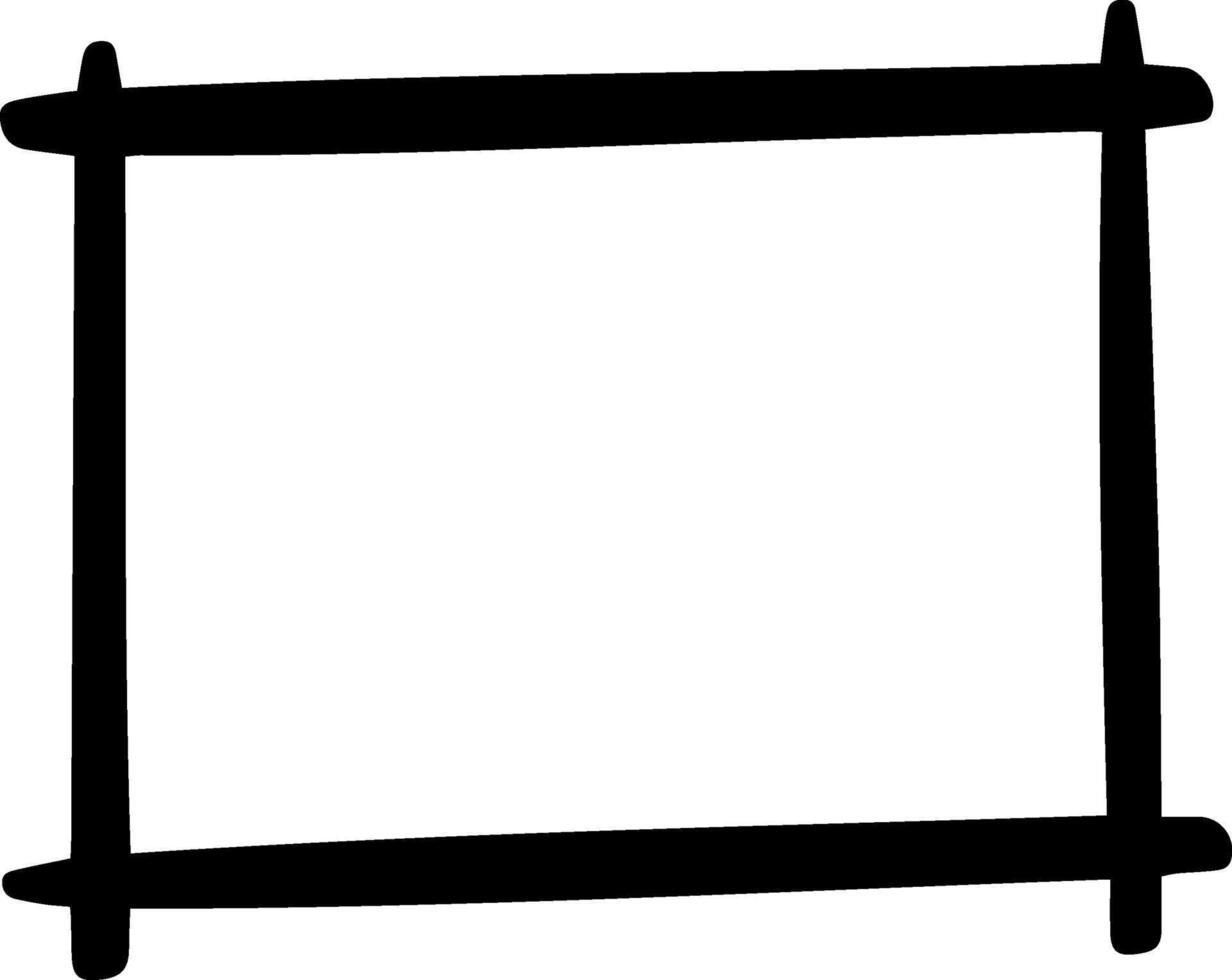 Black rectangular frame featuring rounded corners and thick strokes, creating a bold, simple border perfect for emphasizing text or images in various design projects vector