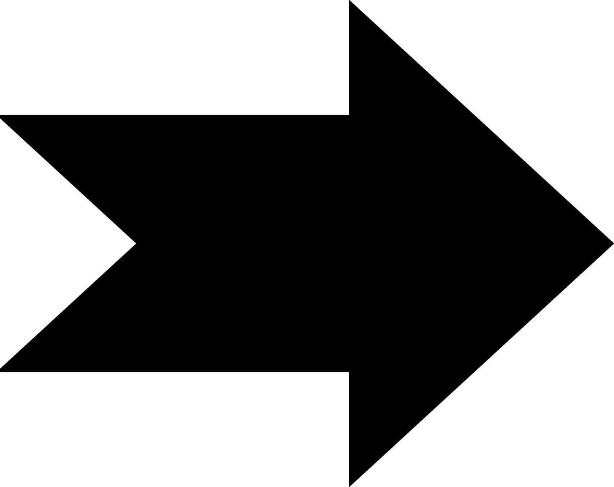 Simple black arrow pointing to the right featuring a jagged edge, ideal for indicating direction or progress in various graphic design projects vector