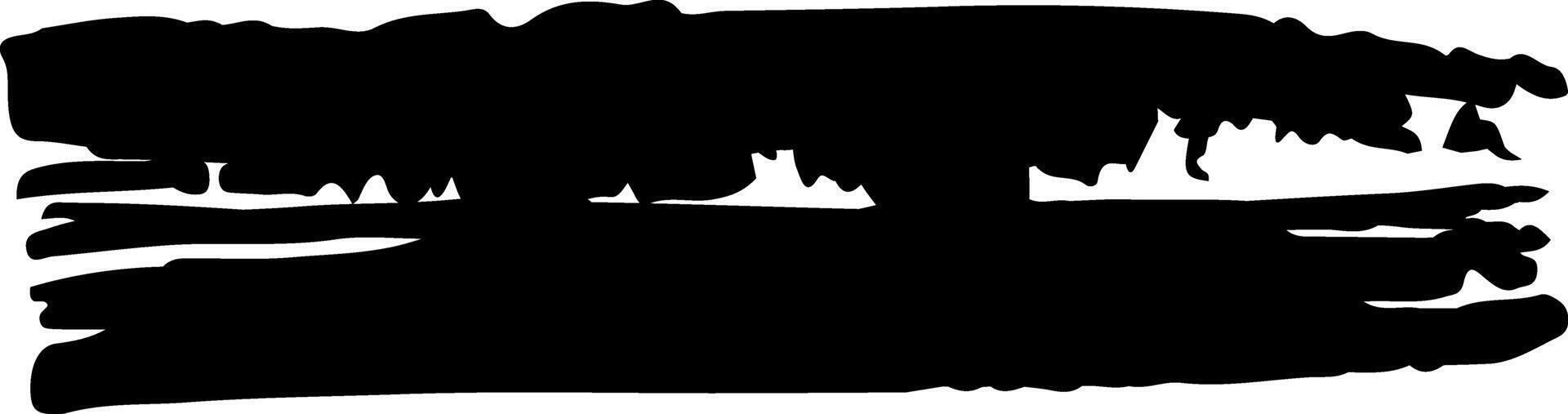 Wide black brush stroke with a textured, uneven edge creates a banner or headline effect, ideal for adding a bold visual element to designs vector