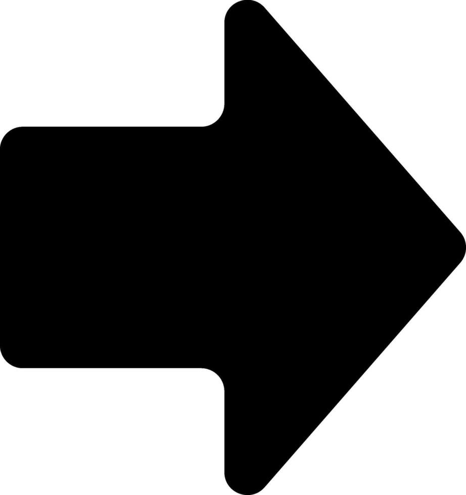 Simple black arrow pointing right against a clean white background, serving as a clear symbol for direction and progress, perfect for navigation and guiding choices vector