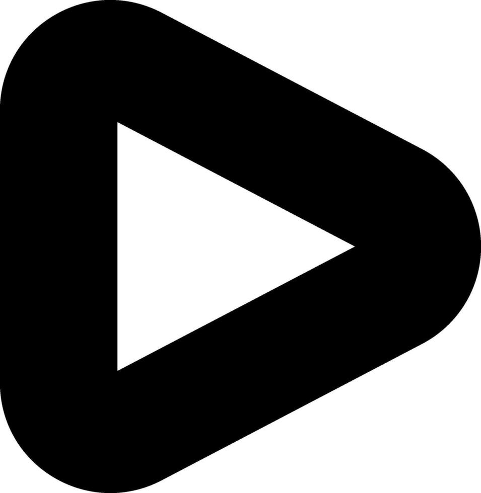 Simple black play button pointing to the right is isolated on a white background, representing the concept of starting or playing multimedia content vector