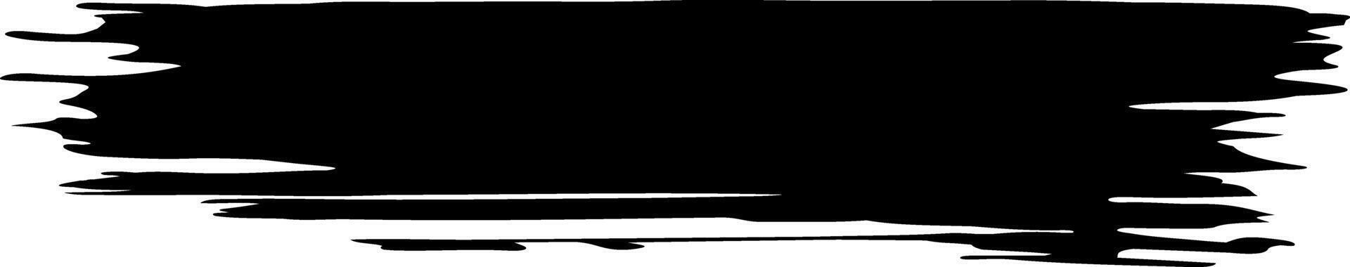 Wide black brush stroke creating a textured banner effect, ideal for adding a bold and artistic touch to designs or as a background element vector