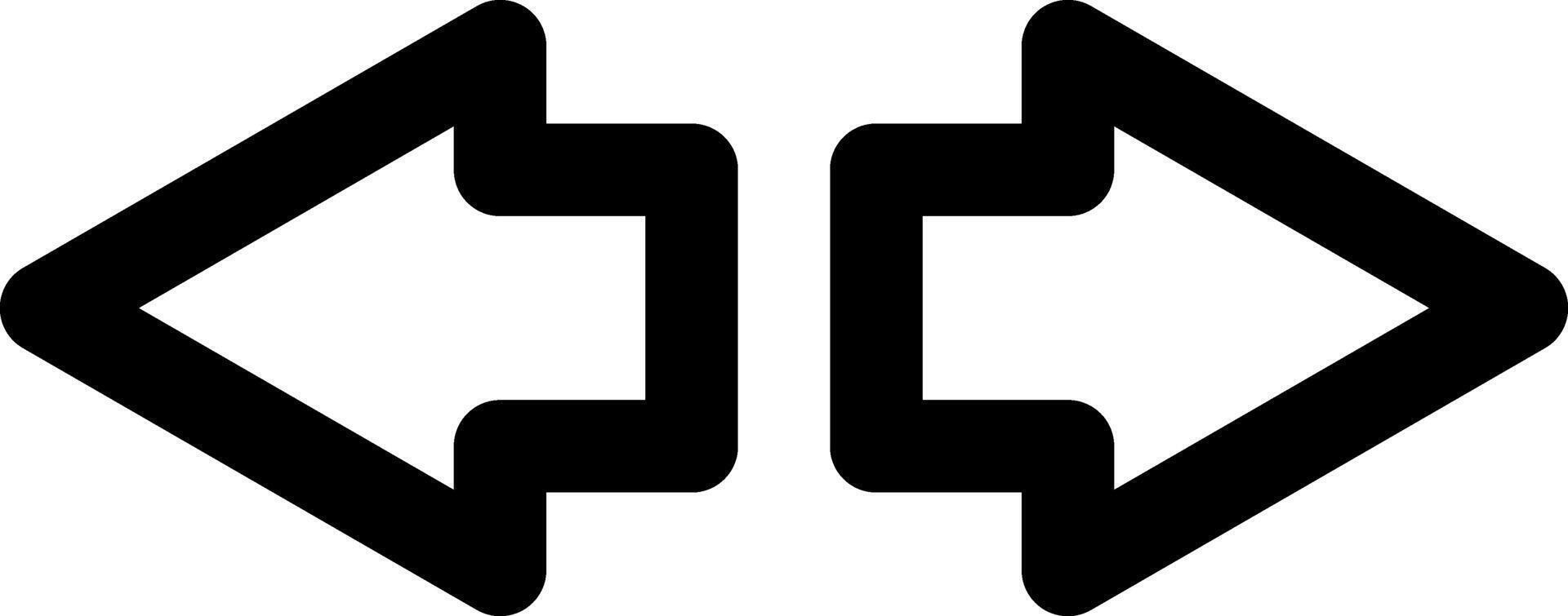 Two black arrows pointing left and right, symbolizing decision making and the process of navigating choices, representing different directions and options in life vector