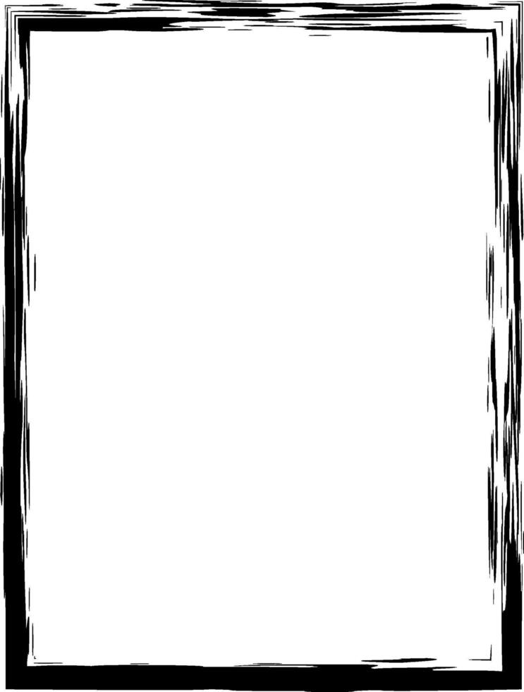 Black grunge frame creating a rectangular border with copy space, ideal for adding a touch of vintage or distressed style to designs, invitations, or artistic projects vector