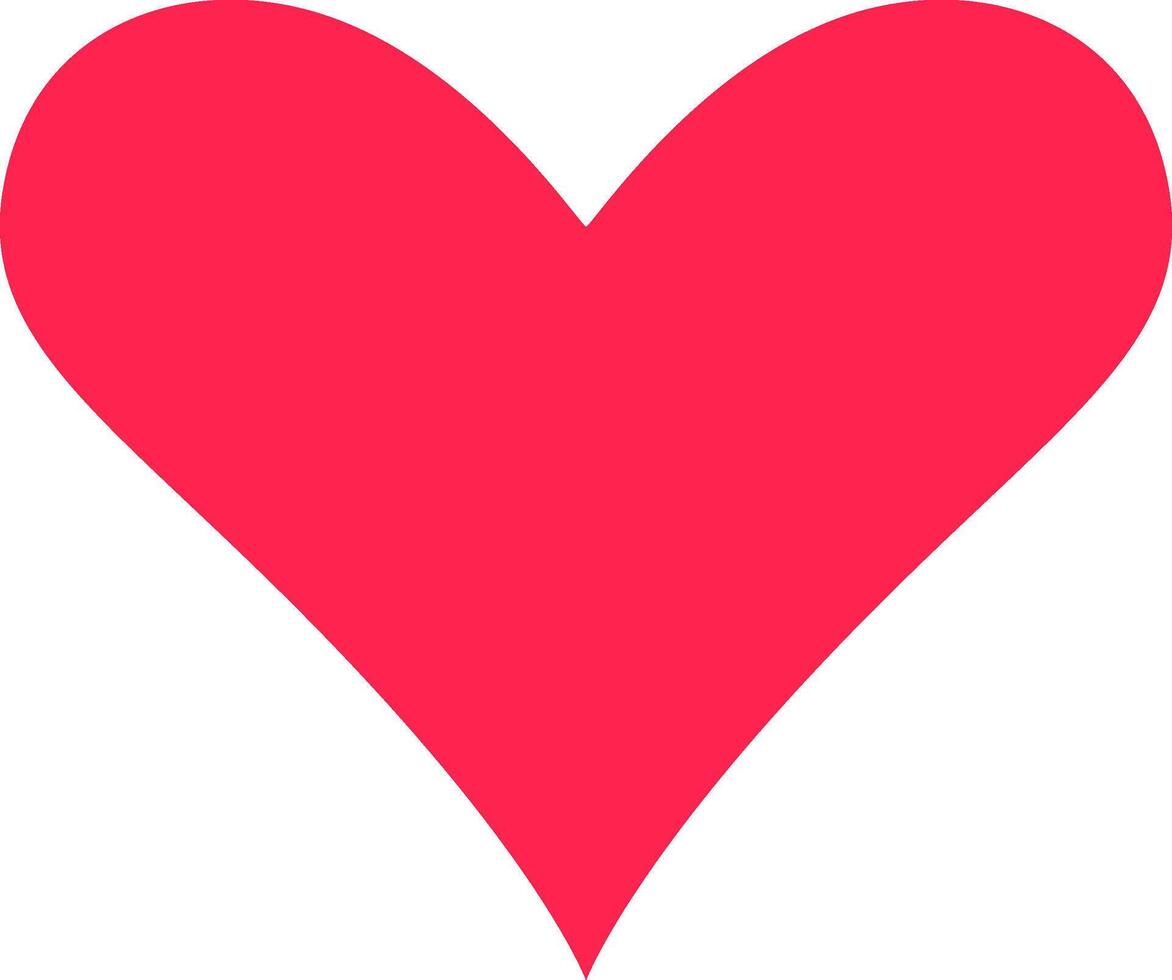 Bright red heart shape symbolizing love, romance, and affection, set against a clean white background, perfect for Valentine's Day or any occasion celebrating love vector