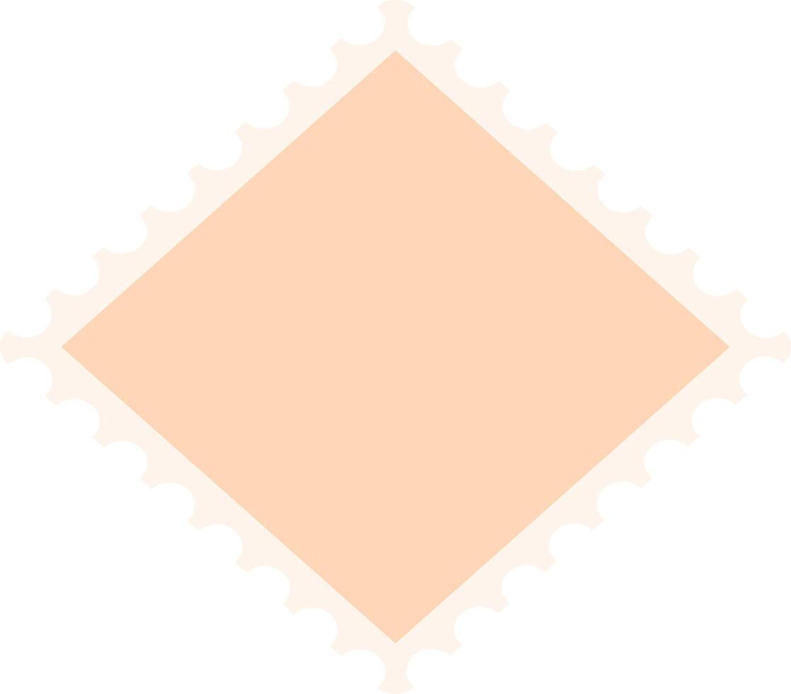 Blank diamond shaped postage stamp with serrated edge isolated on white background, providing copy space for customization and personalization vector
