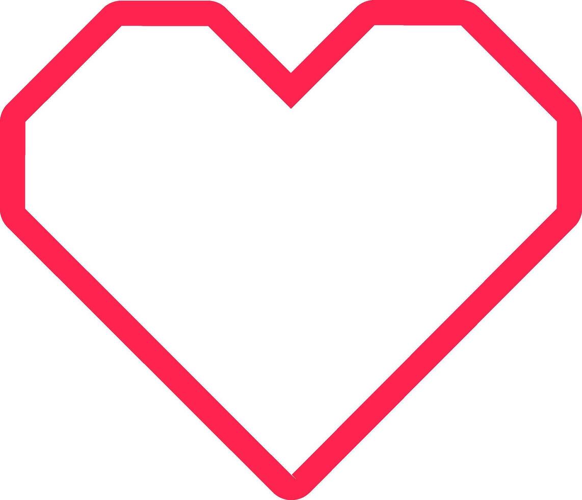 Red geometric heart shape embodying love, affection, and romance, perfect for Valentine's Day celebrations or any romantic themed projects, adding a modern touch to designs vector