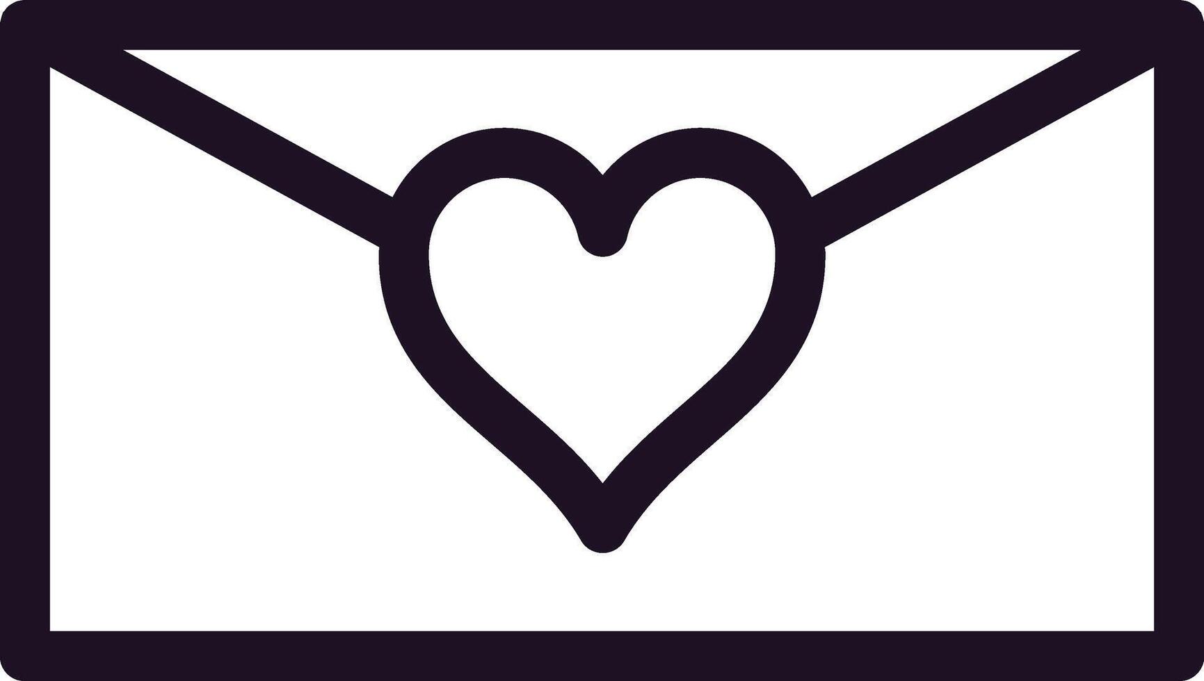 Simple illustration depicting a love letter adorned with a heart, symbolizing affection, romance, and passion. Capturing the essence of sending and receiving heartfelt messages vector