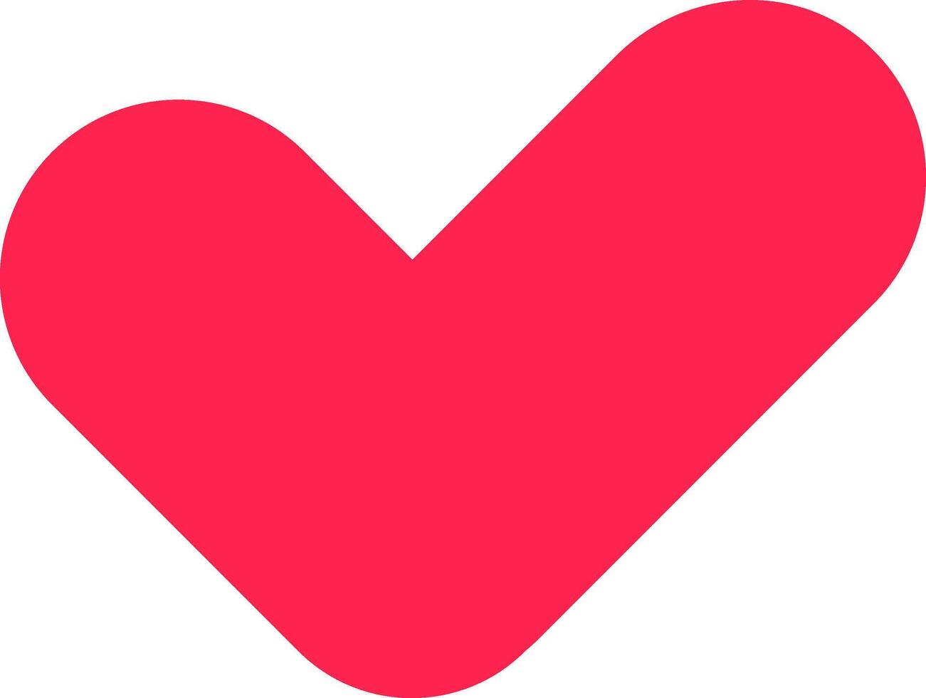 Expressing love and approval, a vibrant red heart forms a check mark, symbolizing positive affirmation and connection, set against a clean white background vector