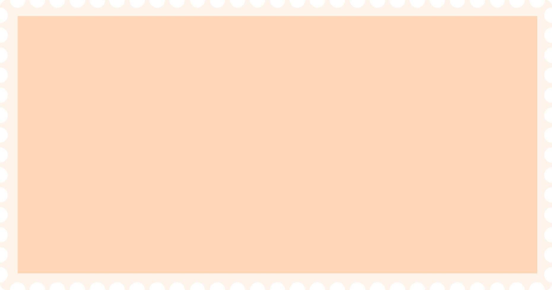 Simple, elegant blank peach postage stamp with a decorative scalloped border provides ample copy space for customization and personalization vector