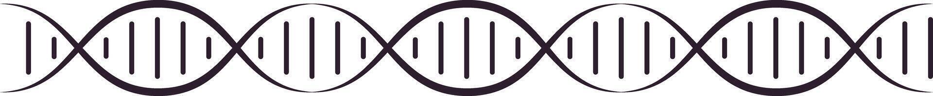 DNA structure forming a long chain, repeating multiple times and illustrating the complexities of genetic code, heredity, and advancements in biological research vector