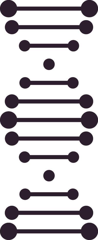 Dna structure connecting lines and circles forming a vertical sequence on a white background representing genetic code, genome, heredity, and biological research vector