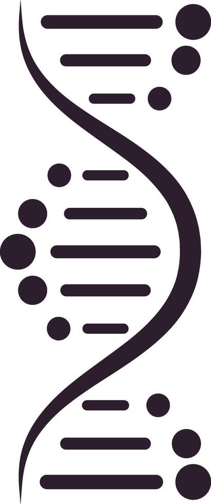Dna molecule structure with nucleotides forming double helix is represented by a simple stylized graphic on white background, suitable for scientific or medical concepts vector