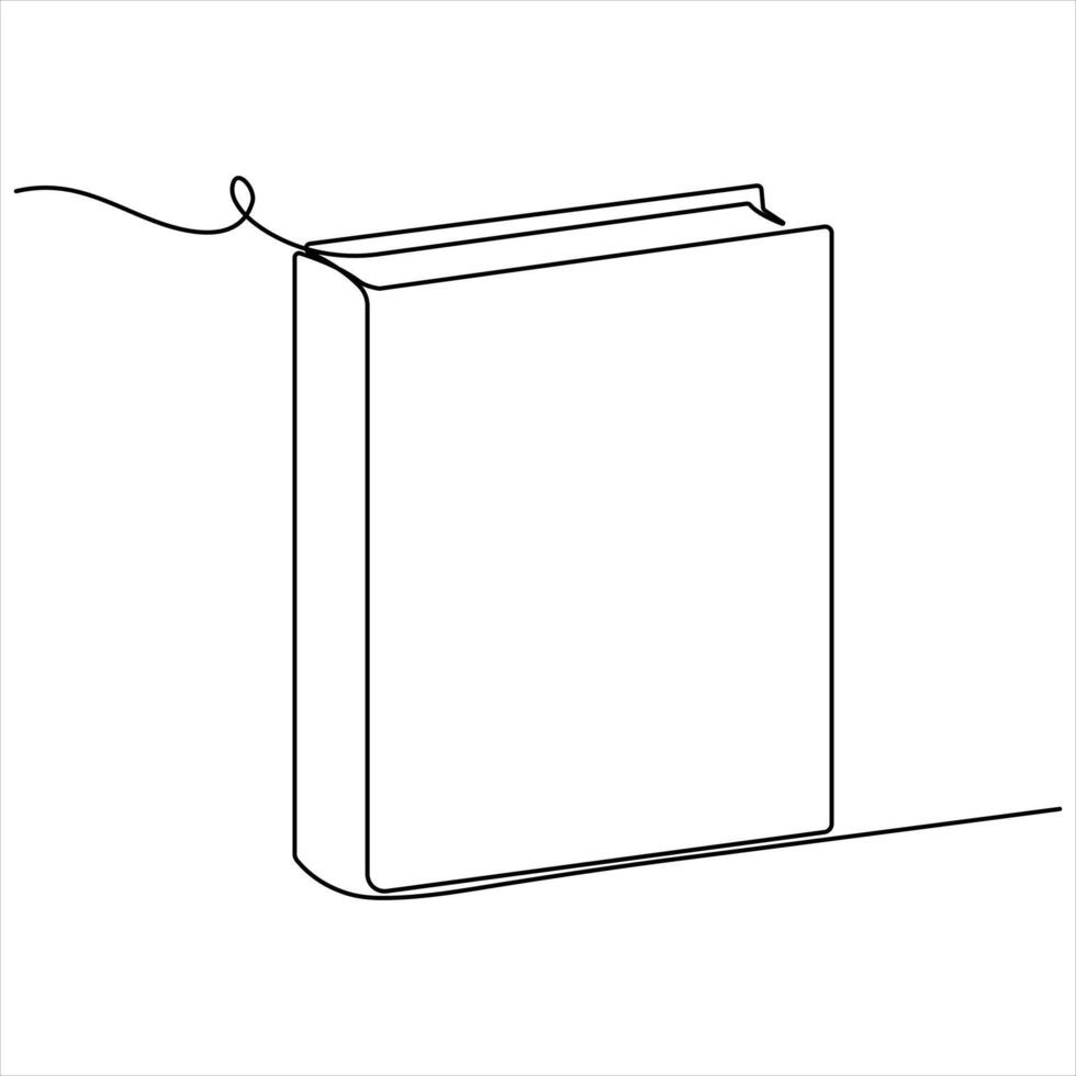 Continuous single line open book art drawing style illustration vector