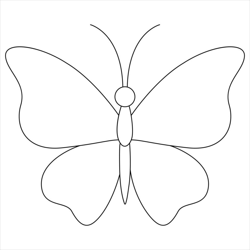 Continuous butterfly single line drawing of illustration vector