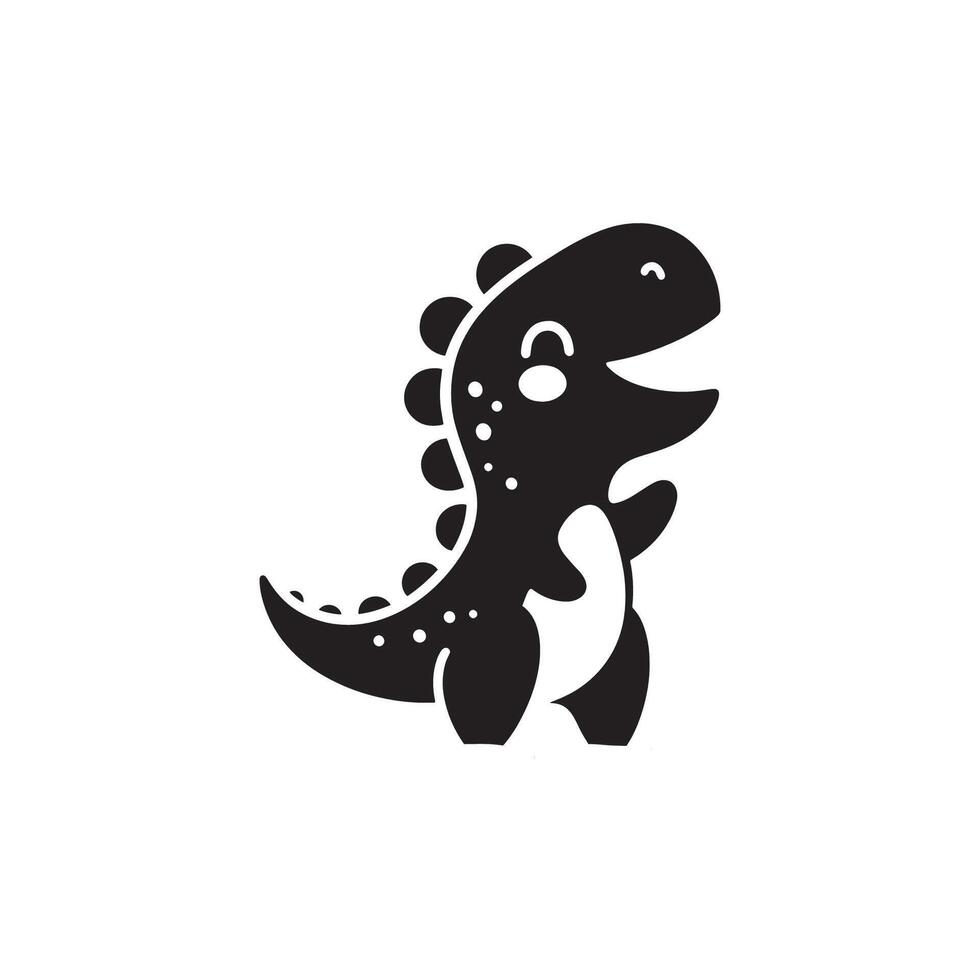 A black and white dinosaur logo vector