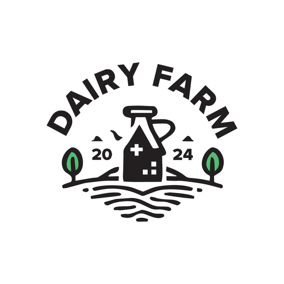 Dairy farm logo design vector