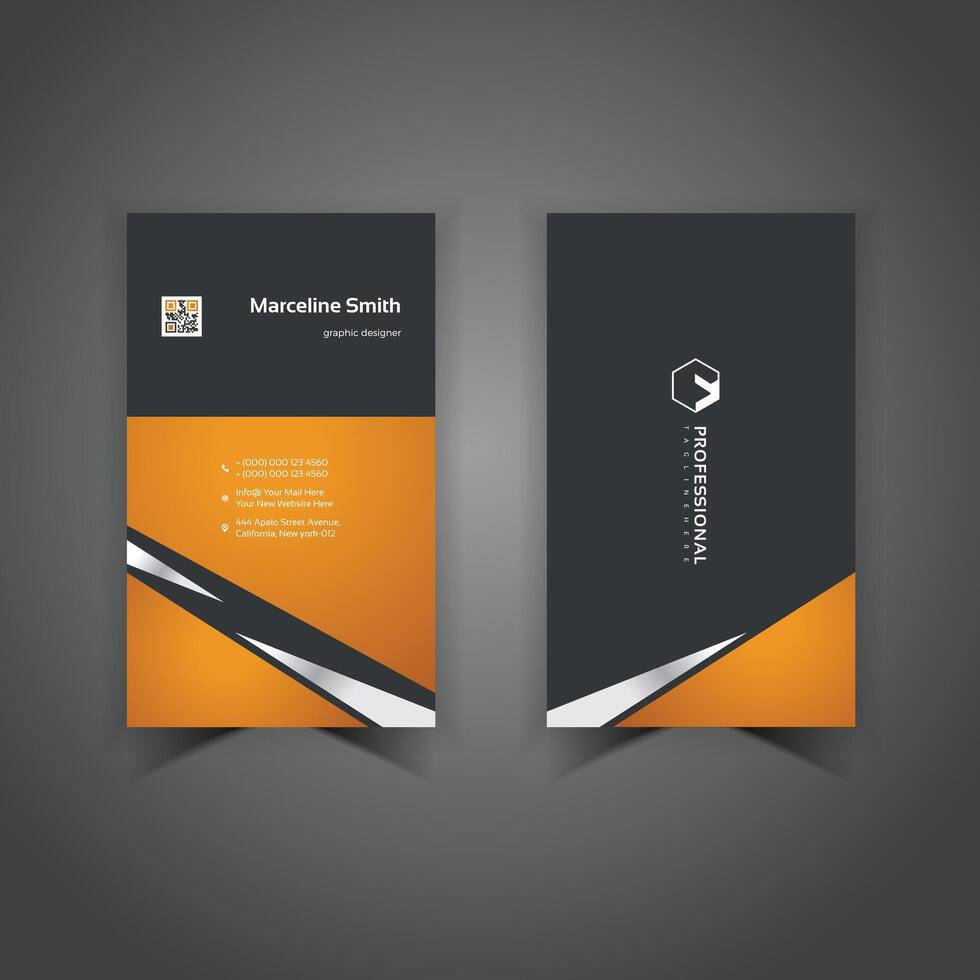 Minimalist modern stylish new elegance business card design template with dark blue and silver color combination design card vector