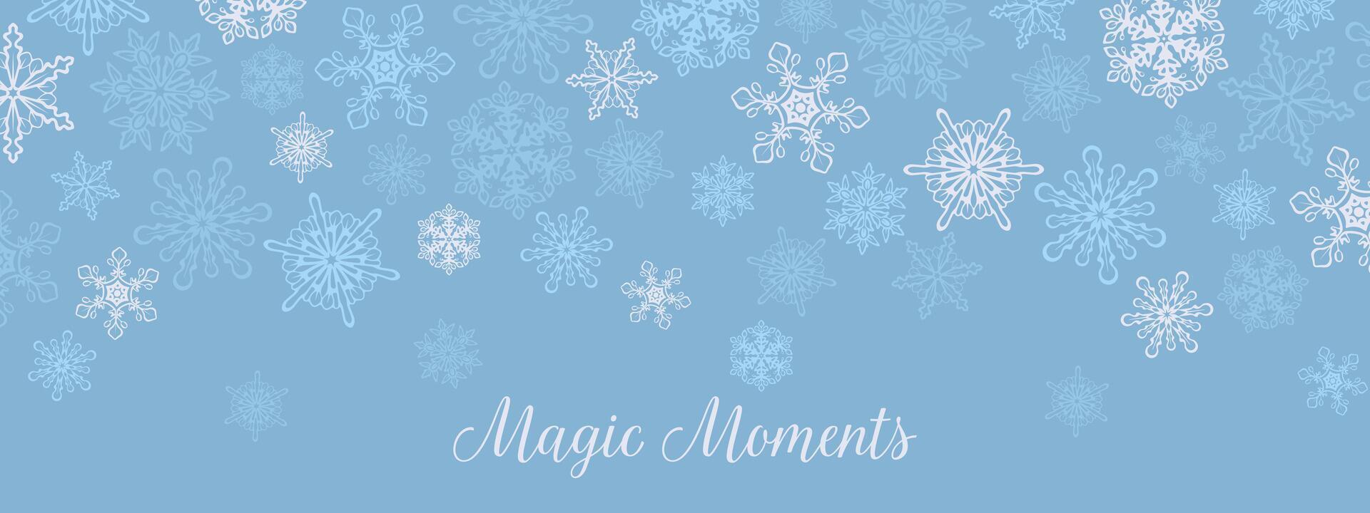 Blue banner with snowflakes vector