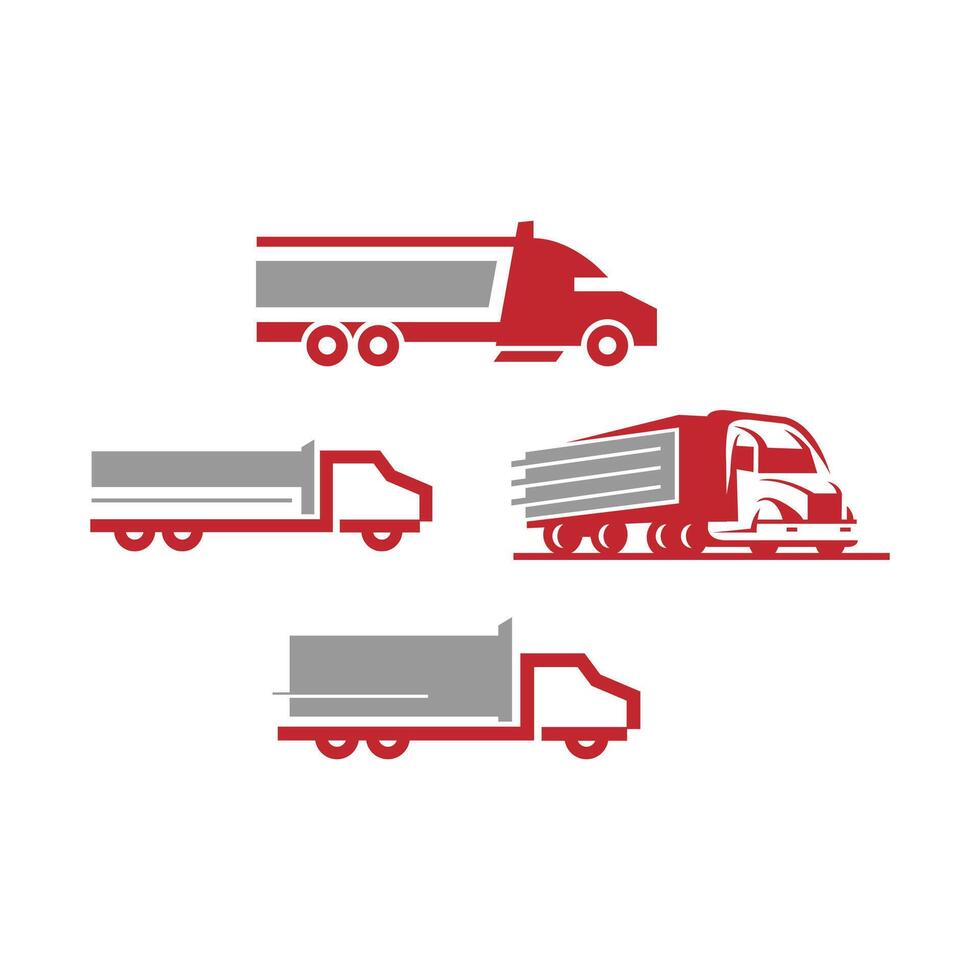 Delivery Truck icon set. Express delivery trucks icons. Fast shipping truck. Free delivery 24 hours. Logistic trucking sign vector