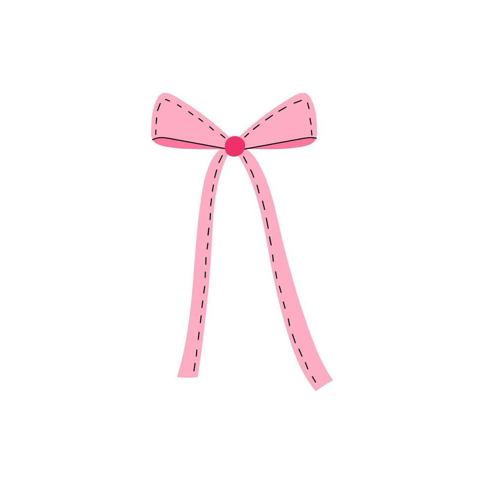 Charming pink coquette bow illustration perfect for feminine designs and romantic themes vector