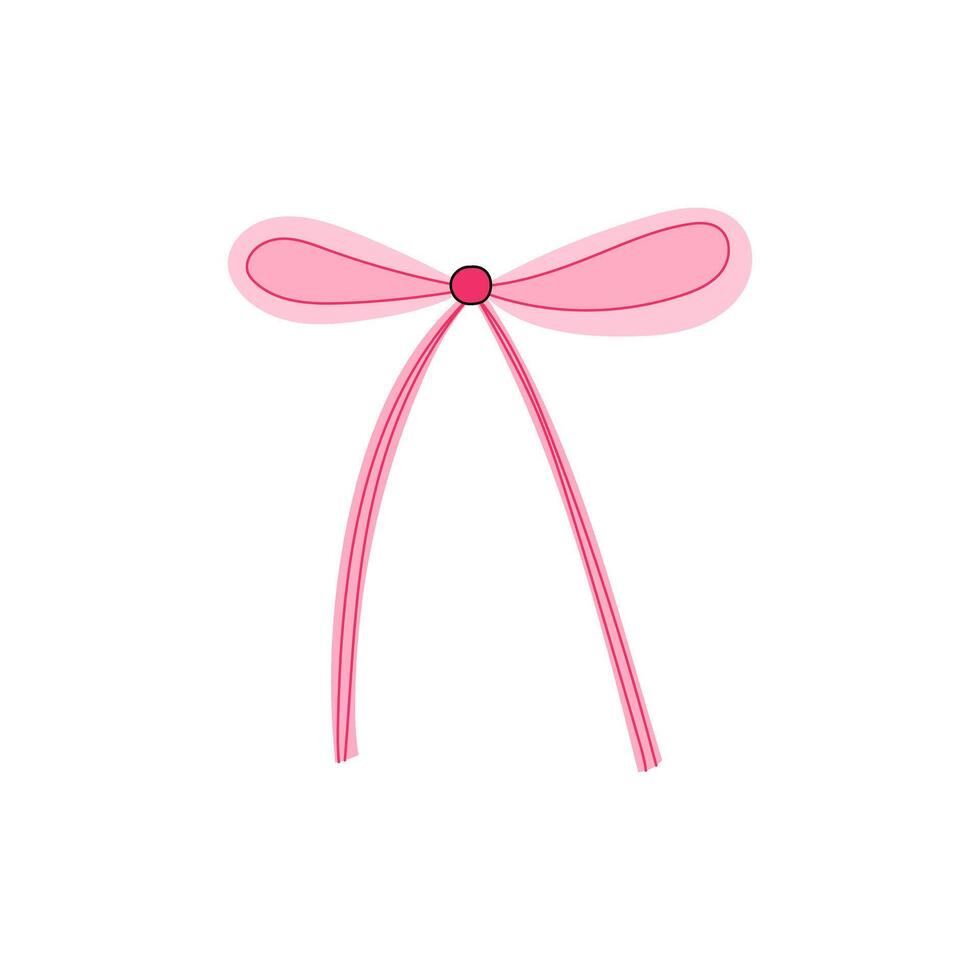 Cute pink coquette bow illustration perfect for feminine designs and decorations vector