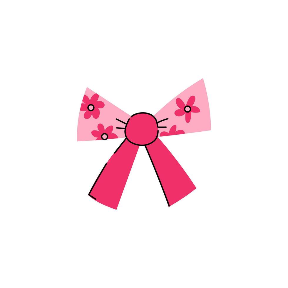 Charming pink coquette bow illustration perfect for cute and feminine designs vector