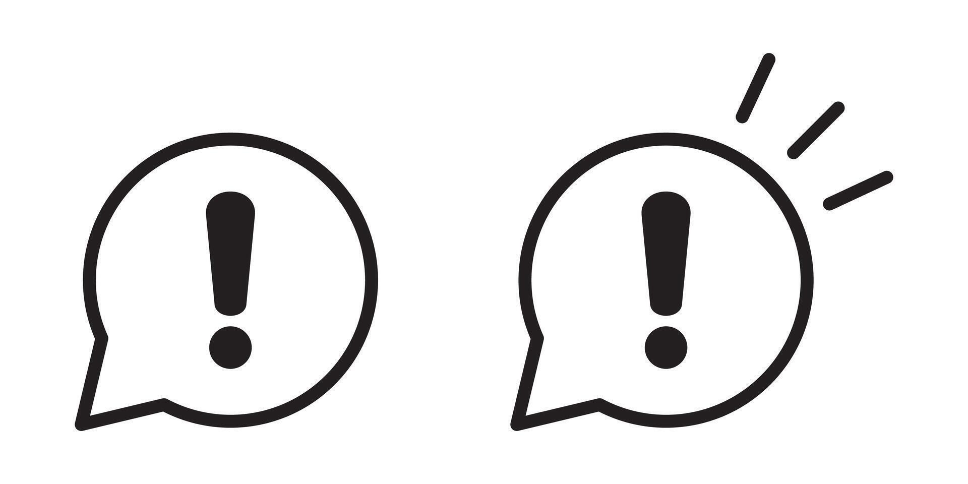Speech bubble with exclamation mark icon. Exclamation sign icon, important mark, warning speech bubble. vector
