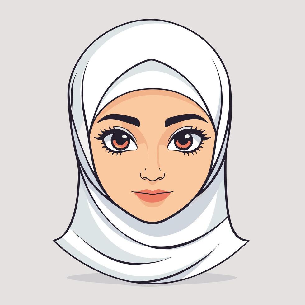A cartoon woman in a hijab vector