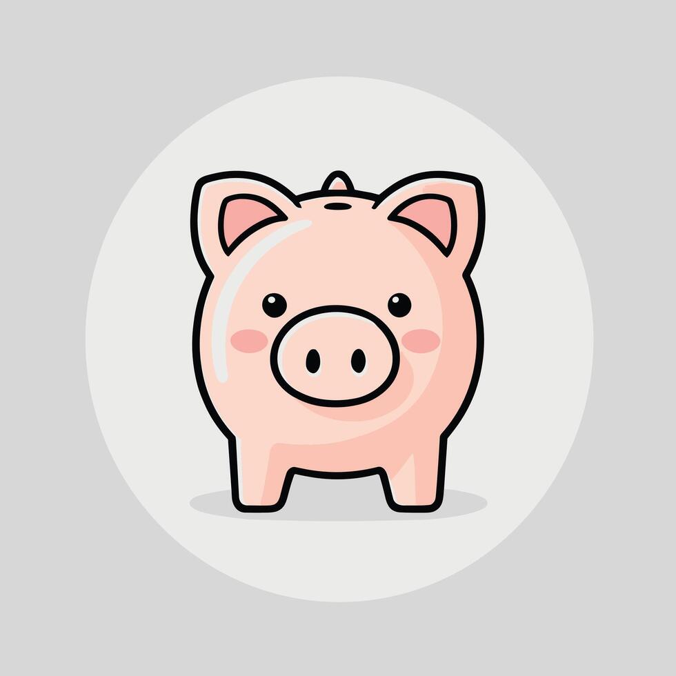 Piggy bank icon, flat style, illustration vector
