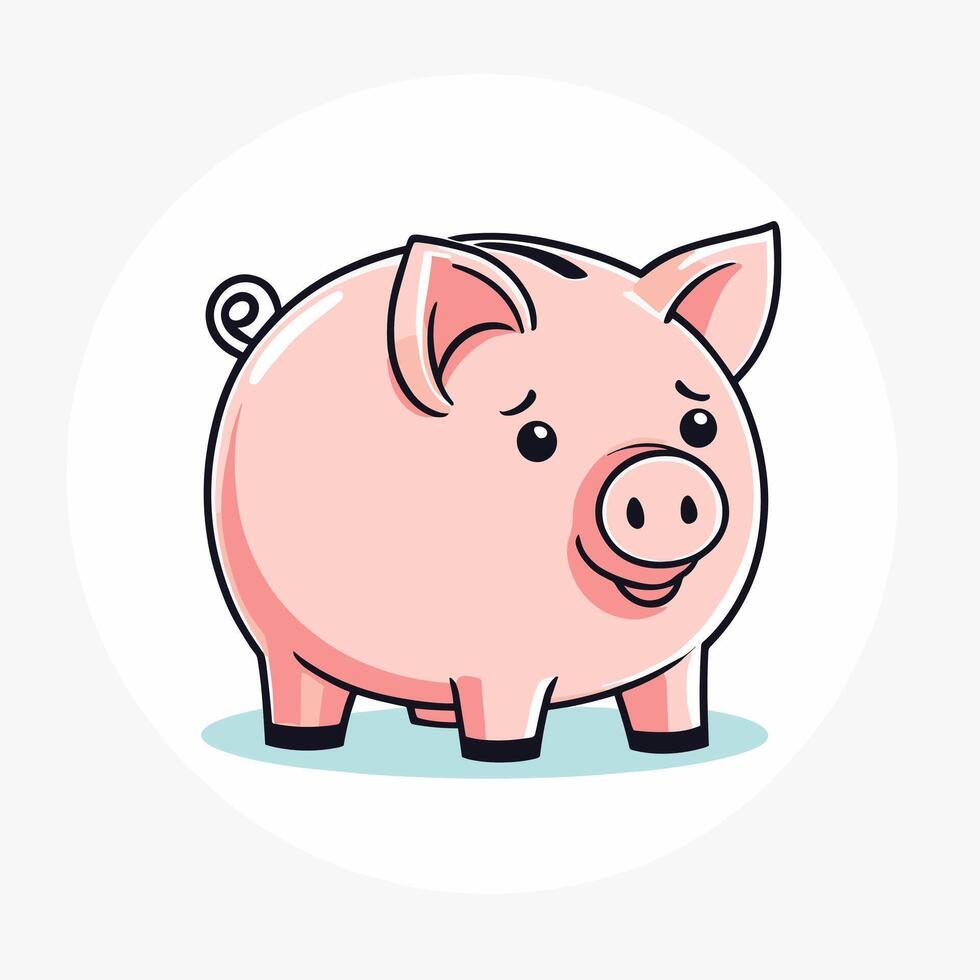A cartoon pig with a smile on its face vector