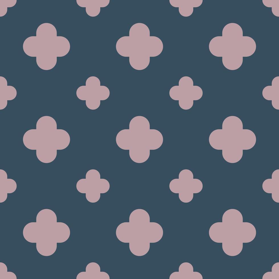 pattern geometric stylized flowers dirty pink on black gray background in flat style vector